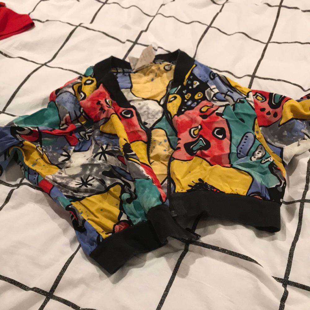 Cropped painted jacket